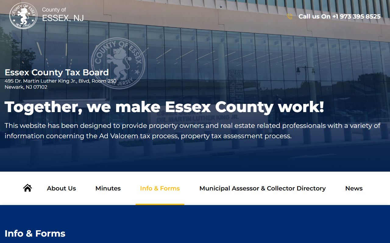 Essex County property tax forms and information page