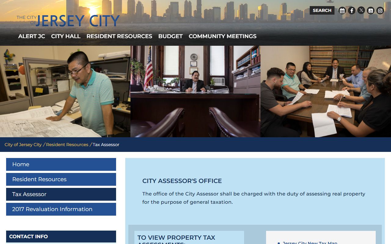 Jersey City Tax Assessor office information page